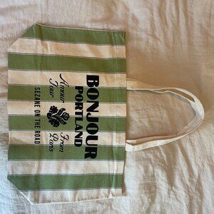 BRAND NEW Sezane Bonjour Portland Exclusive Limited Striped Canvas Tote